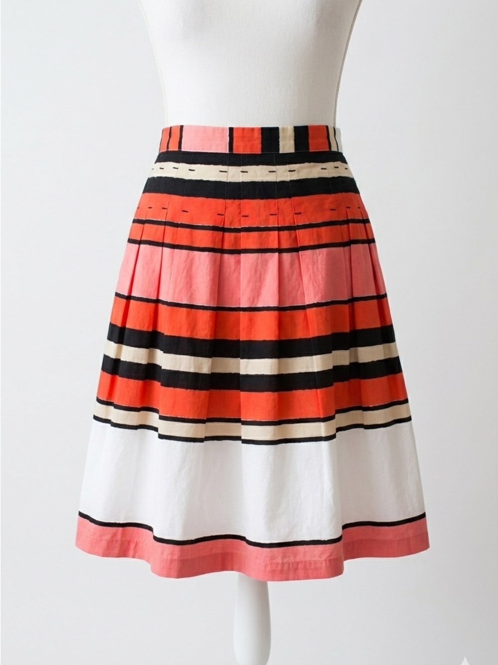 Anthro We Love Vera A Line Skirt Licorice Lanes Cotton Stripe Sz 10 Vera Neumann